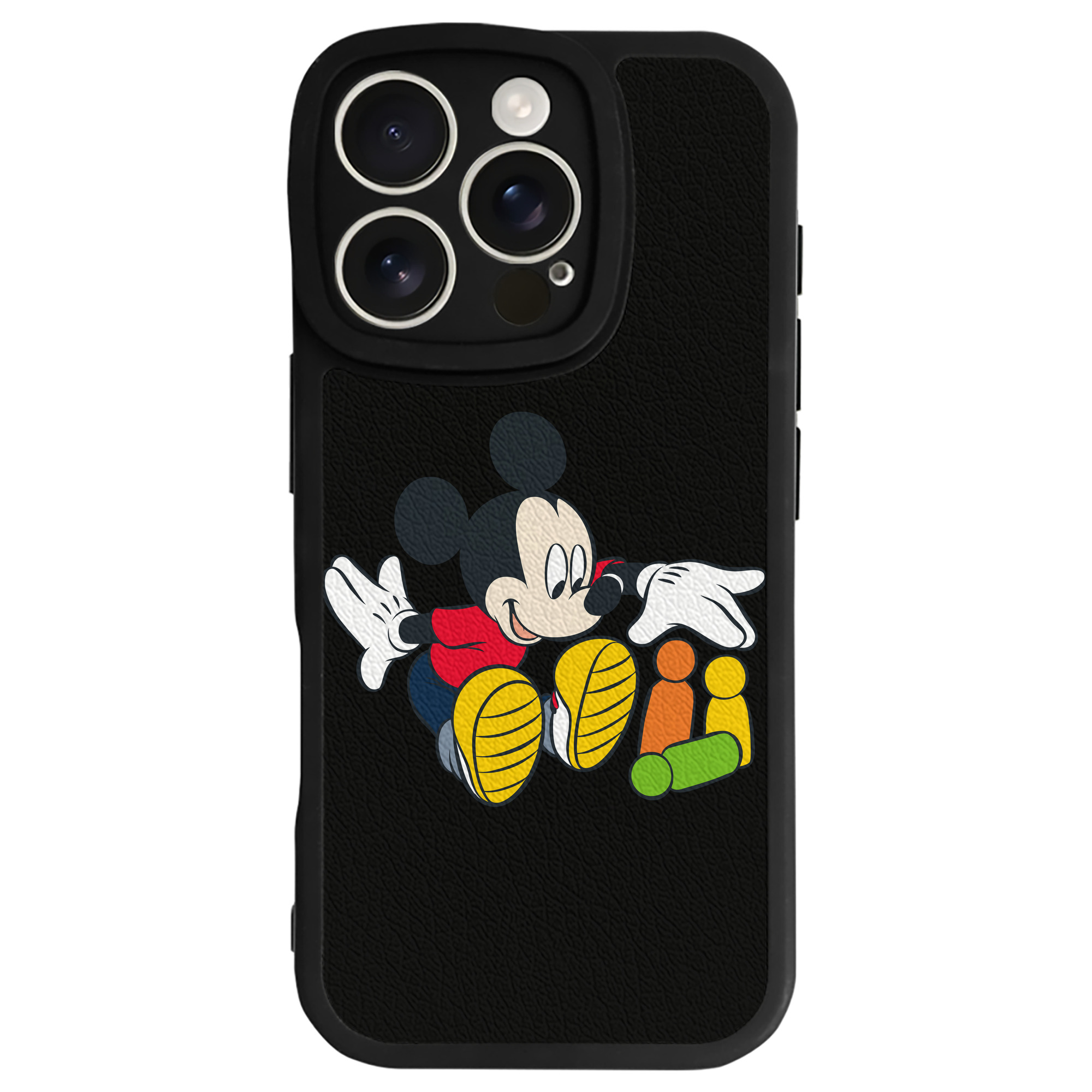 （画像用） ミッキーマウス Mickey Mouse 【iPhone 16シリーズ対応】シリコンスマホケース（レザー調） 材質：シリコン
